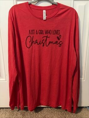 Bella Canvas Red Long Sleeve Graphic Tee